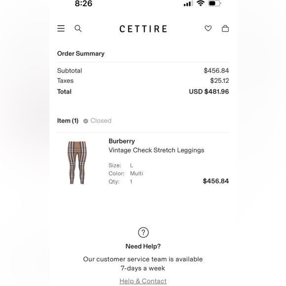 Burberry Tan and Black Check Leggings - Picture 2 of 7